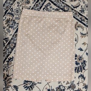 J. Crew Beige Polka Dot Pencil Skirt